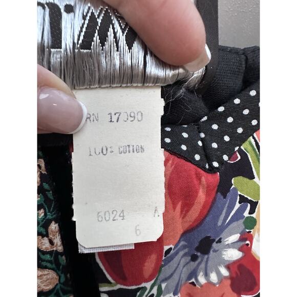 VTG 70s P.J. Walsh NY Boho Maxi Dress Floral Polka Dot Patchwork Sz 6 Union Made - Picture 10 of 15